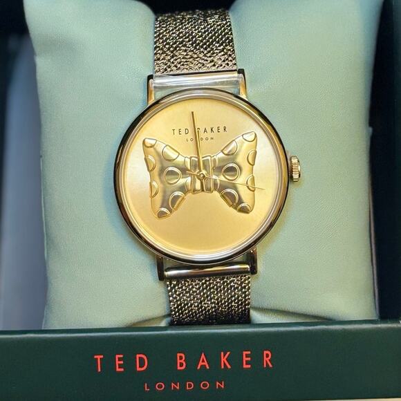 Ted Baker Phylipa BKPPHS303G – Gold-Tone Bow-Tie Dial, Stainless Steel - Picture 1 of 17